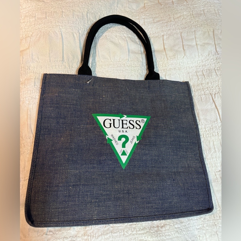 Guess Recycled Denim Shoppers Tote